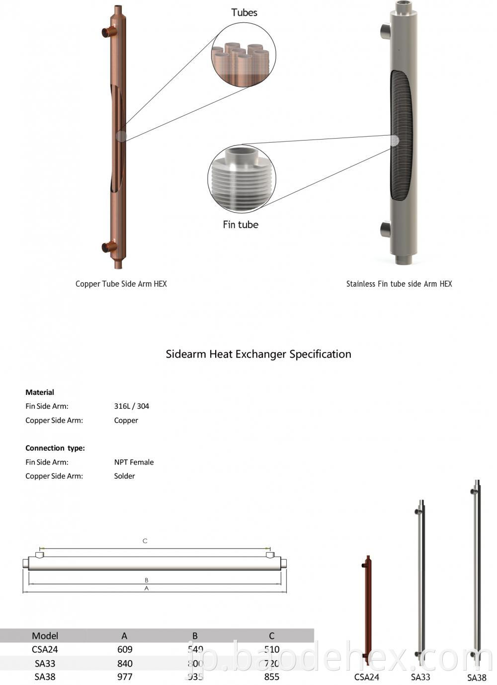 Side Arm Tube Heat Exchanger